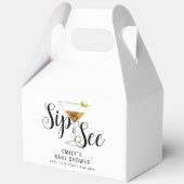 Elegante Sip & See Martini Cocktail Babydusche Geschenkschachtel (Rückseite)