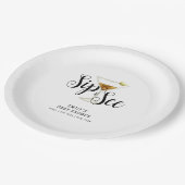 Elegante Sip & See Martini Cocktail Babydusche Pappteller (Schrägansicht)