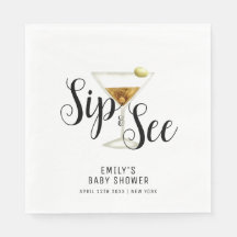 Elegante Sip & See Martini Cocktail Babydusche