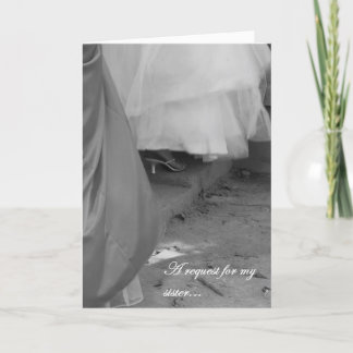 Elegante Sister Bridesmaid Request Card Einladung