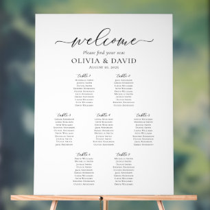 Elegante Sitzordnung mit 7 Tischen aus Acryl Acrylschild