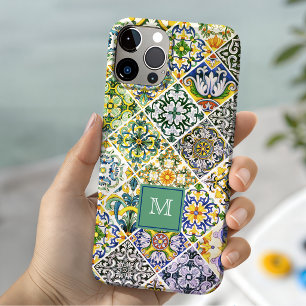 Elegante sizilianische mediterrane grüne Fliesen Case-Mate iPhone Hülle