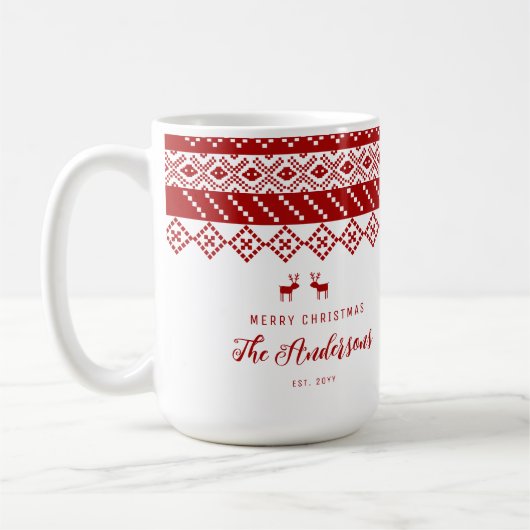 Elegante skandinavische Dekorfamilie Rot Kaffeetasse (Links)