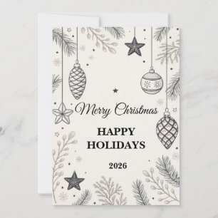 Elegante skandinavische Weihnachtskarte Feiertagskarte
