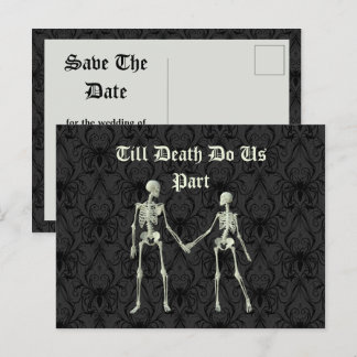 Elegante Skelette Hochzeit speichern das Datum Postkarte