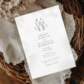 Elegante Sketch Two Grooms Gay Wedding Einladung