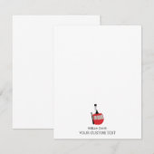 Elegante Skilift Skier Personal Stationery Mitteilungskarte (Vorne/Hinten)