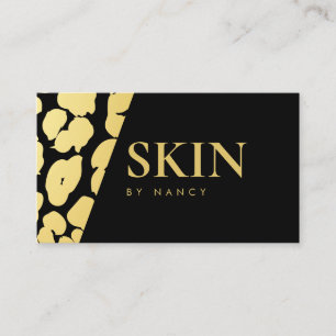 Elegante Skincare Gold Leopard Print Visitenkarte