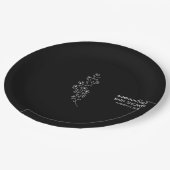 Elegante skizzenhafte handgezeichnete schwarze Blu Pappteller (Schrägansicht)