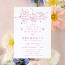 Elegante skizzierte florale Hochzeit