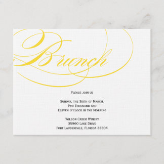 Elegante Skript-Brunch-Einladung - Gelb Einladung