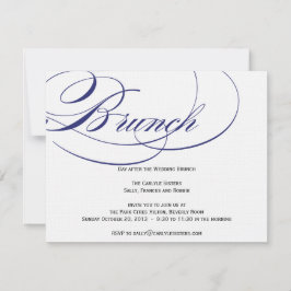 Elegante Skript-Brunch-Einladung - Marine Einladung