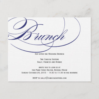 Elegante Skript-Brunch-Einladung - Marine Einladung