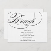 Elegante Skript-Brunch-Einladung - Schwarzes Einladung (Vorne/Hinten)