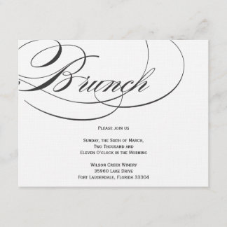 Elegante Skript-Brunch-Einladung - Schwarzes Einladung
