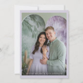 Elegante Skript-Doppelseitige Foto-Engagement-Part Einladung (Rückseite)