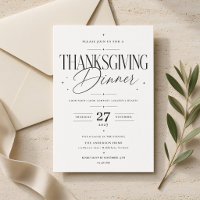 Elegante Skript-Einladung zum Thanksgiving-Dinner
