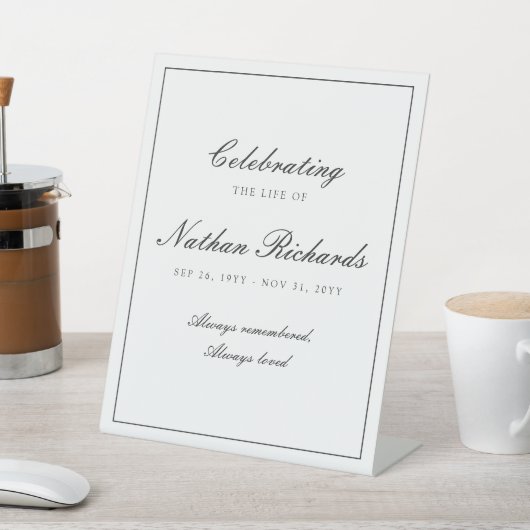Elegante Skript-Feier des Lebens Sockelschild (In SItu)