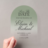 Elegante Skript grüner Gradient Save The Date Acryleinladungen (Insitu (Handheld))