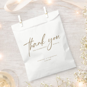 Elegante Skript Hochzeit Danke Benutzerdefiniert M Geschenktütchen