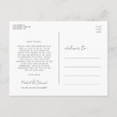 Elegante Skript Hochzeit danke Postkarte (Rückseite)