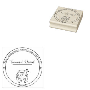 Elegante Skript-Hochzeits-Rücksende-Adresse-Stempe Gummistempel