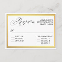 Elegante Skript-Hochzeits-Spanisch-RSVP