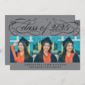 ELEGANTE SKRIPT-KLASSE DES ABSCHLUSSES 2025 FOTO EINLADUNG (Vorne/Hinten)