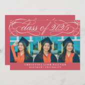 ELEGANTE SKRIPT-KLASSE DES ABSCHLUSSES 2025 FOTO EINLADUNG (Vorne/Hinten)
