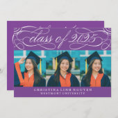 ELEGANTE SKRIPT-KLASSE DES ABSCHLUSSES 2025 FOTO EINLADUNG (Vorne/Hinten)