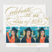 ELEGANTE SKRIPT-KLASSE DES ABSCHLUSSES 2025 FOTO EINLADUNG (Vorne/Hinten)