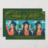 ELEGANTE SKRIPT-KLASSE DES ABSCHLUSSES 2025 FOTO EINLADUNG (Vorne/Hinten)