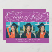 ELEGANTE SKRIPT-KLASSE DES ABSCHLUSSES 2025 FOTO EINLADUNG (Vorne/Hinten)