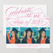 ELEGANTE SKRIPT-KLASSE DES ABSCHLUSSES 2025 FOTO EINLADUNG (Vorne/Hinten)