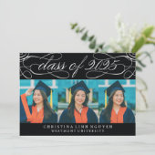 ELEGANTE SKRIPT-KLASSE DES ABSCHLUSSES 2025 FOTO EINLADUNG (Stehend Vorderseite)