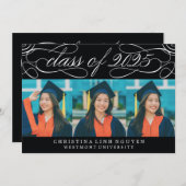 ELEGANTE SKRIPT-KLASSE DES ABSCHLUSSES 2025 FOTO EINLADUNG (Vorne/Hinten)