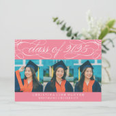 ELEGANTE SKRIPT-KLASSE DES ABSCHLUSSES 2025 FOTO EINLADUNG (Stehend Vorderseite)