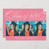 ELEGANTE SKRIPT-KLASSE DES ABSCHLUSSES 2025 FOTO EINLADUNG (Vorne/Hinten)