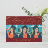 ELEGANTE SKRIPT-KLASSE DES ABSCHLUSSES 2025 FOTO EINLADUNG (Stehend Vorderseite)