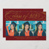 ELEGANTE SKRIPT-KLASSE DES ABSCHLUSSES 2025 FOTO EINLADUNG (Vorne/Hinten)