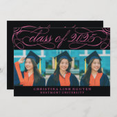 ELEGANTE SKRIPT-KLASSE DES ABSCHLUSSES 2025 FOTO EINLADUNG (Vorne/Hinten)