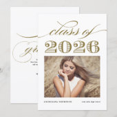 Elegante Skript-Klasse von GoldAbschluss 2016 Ankündigung (Vorne/Hinten)