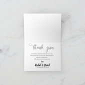 Elegante Skript-Liebe u. Dank, die Foto Wedding Dankeskarte (Innenseite)