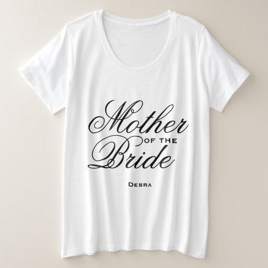 Elegante Skript-Mutter der Braut Große Größe T-Shirt (Design vorne)