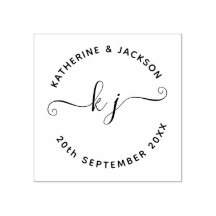 Elegante Skript-Paar-Initialen Save-the-Date