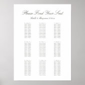 Elegante Skript-Personalisierte Hochzeitssitzordnu Poster (Vorne)