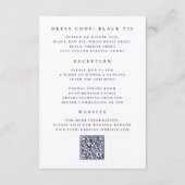 Elegante Skript QR-Code Zielort Hochzeitsdetails Begleitkarte (Rückseite)