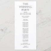 Elegante Skript Schwarz-Weiß Moderne Hochzeit Programm (Rückseite)