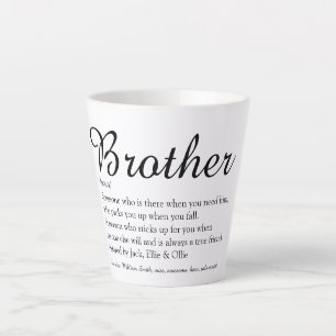 Elegante Skript-Spaß-Kühle-Bester-Bruder-Definitio Milchtasse