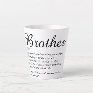 Elegante Skript-Spaß-Kühle-Bester-Bruder-Definitio Milchtasse